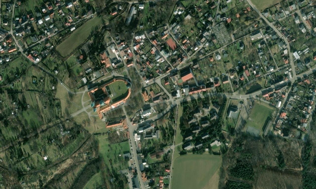 Bývalý špitál – letecký pohled
