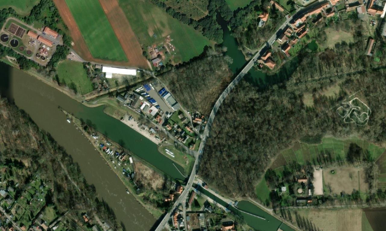 Bývalá myslivna – letecký pohled