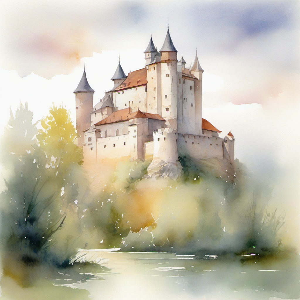 Církvice – akvarel