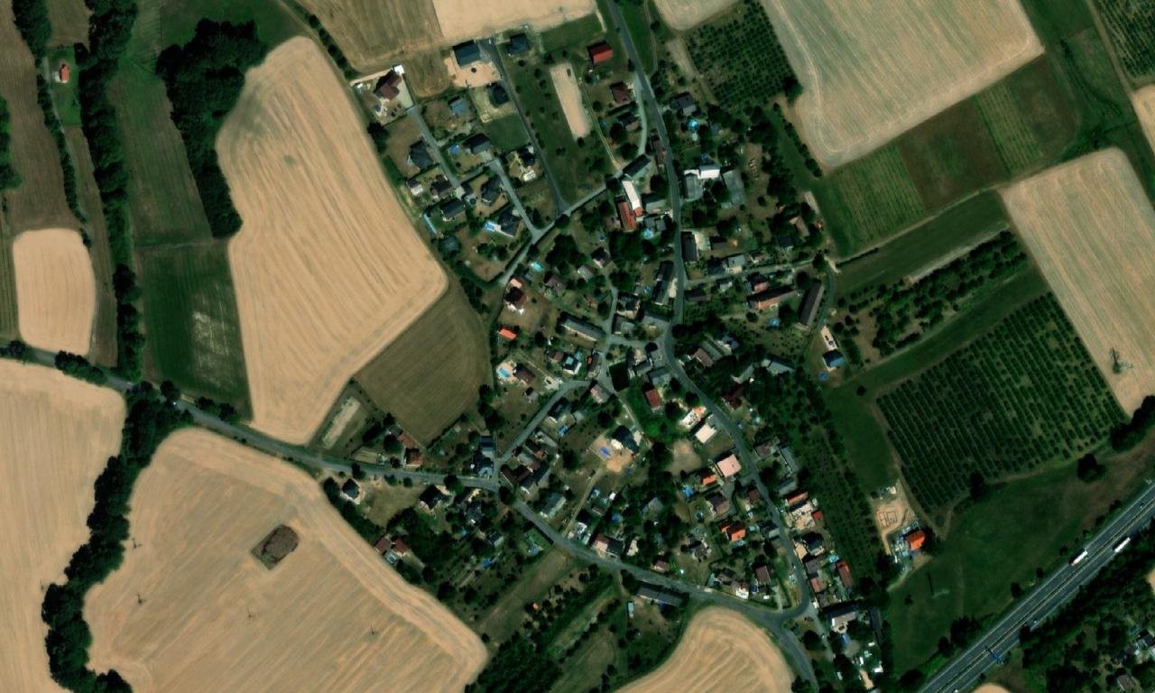 Dřevěná pumpa – letecký pohled