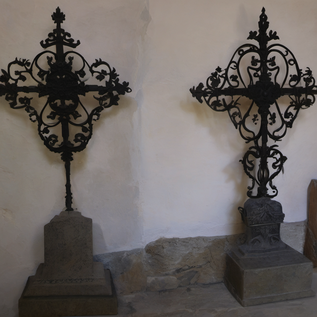 Dva náhrobní kříže rodiny Engelthalerovy, z Kralovic – historical