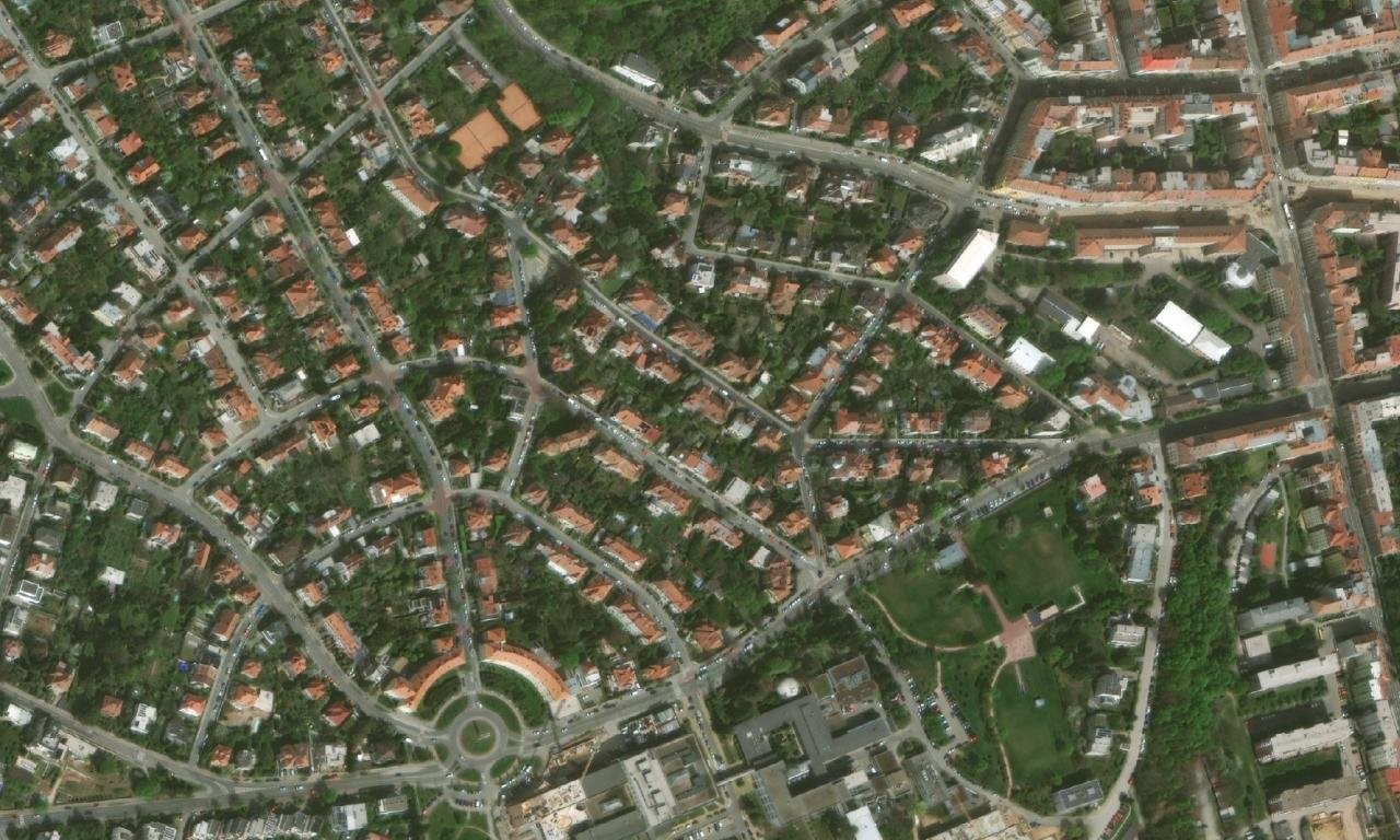 Dvojdům Jiříkovského 12 a 14 – letecký pohled