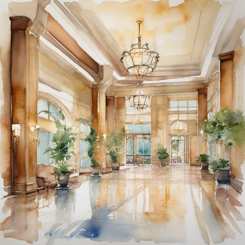 Hotel Kings Court – akvarel