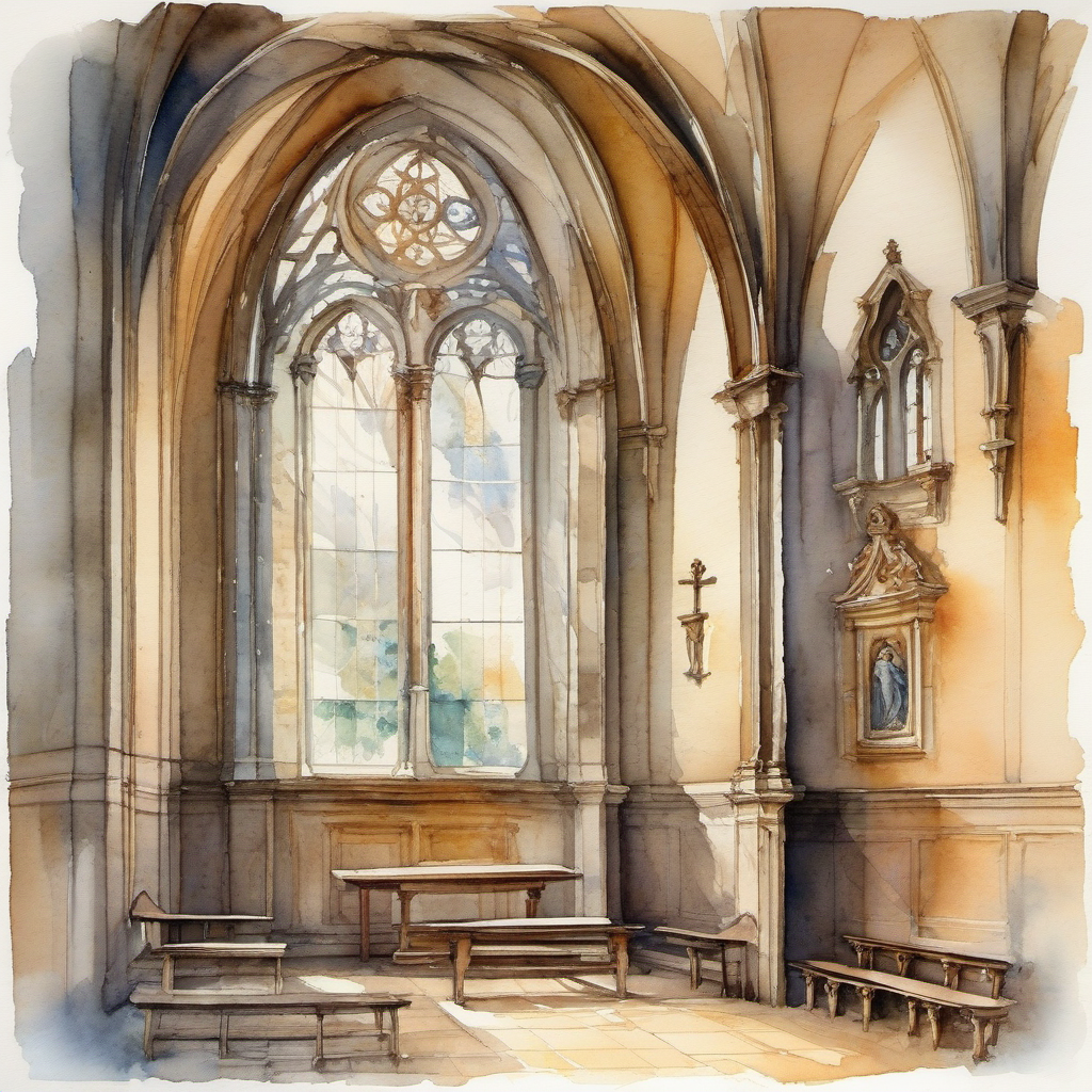 kaple svaté Máří Magdaleny (Holešovice) – akvarel