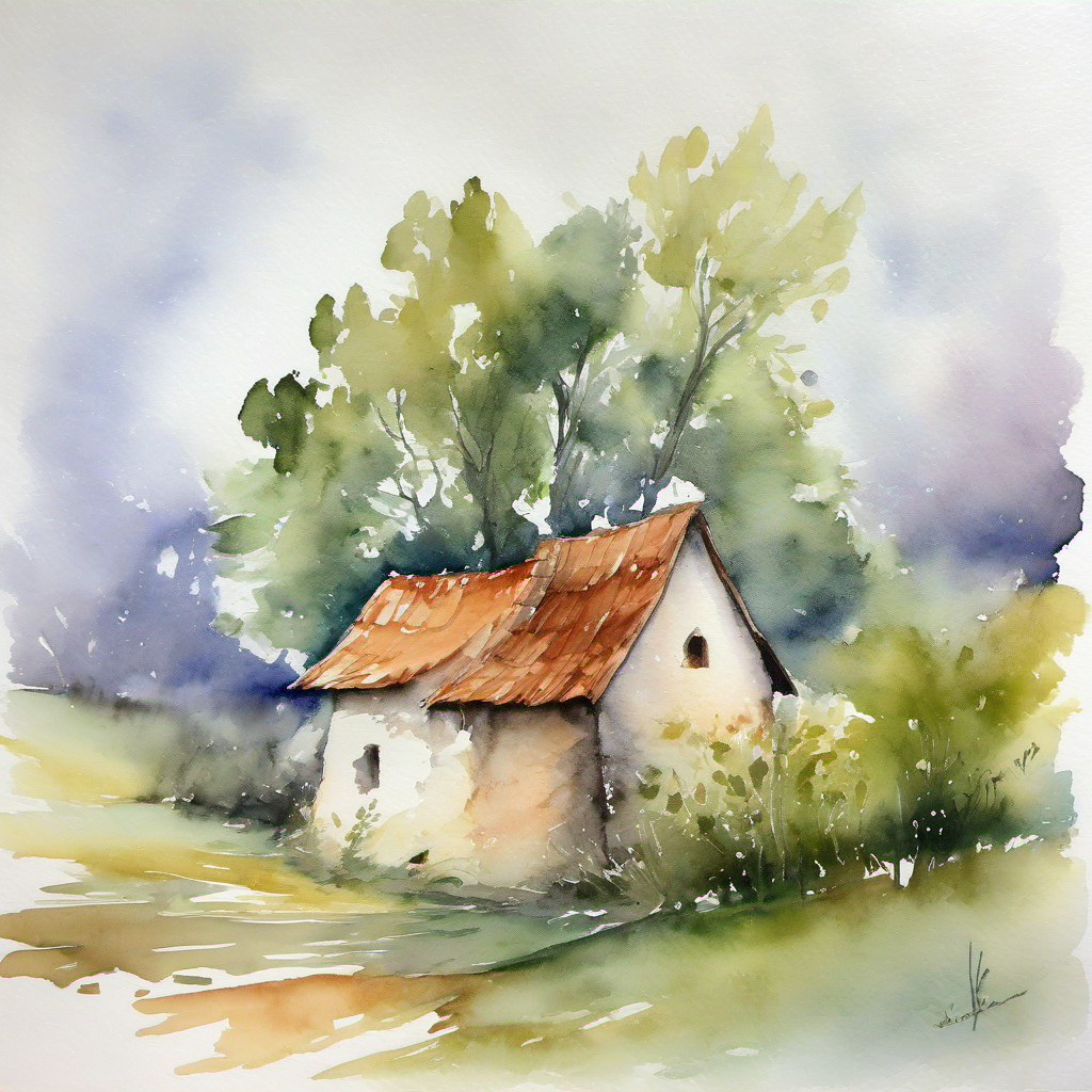 Kostel svatého Bartoloměje (Frymburk) – akvarel
