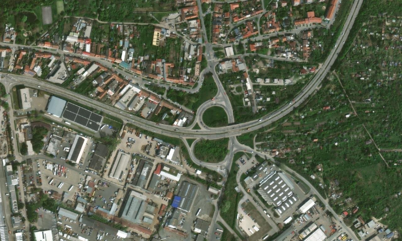 kostel svatého Floriána (Černovice) – letecký pohled