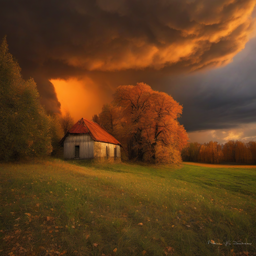 Kostel svatého Jiří (Třebovice) – autumn