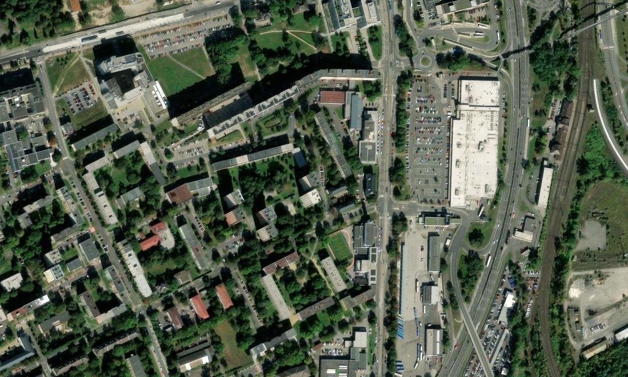 Kostel svatého Josefa (Moravská Ostrava) – letecký pohled