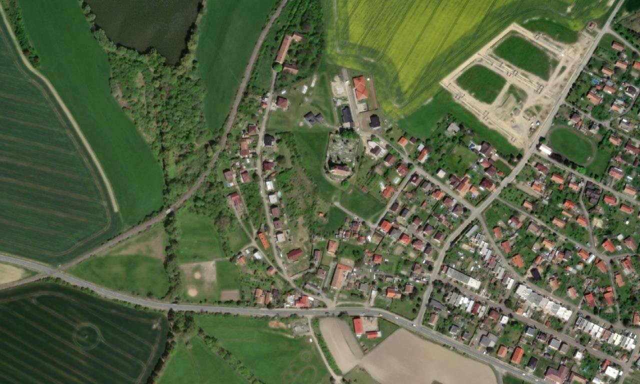 kostel svatého Marka (Markovice) – letecký pohled