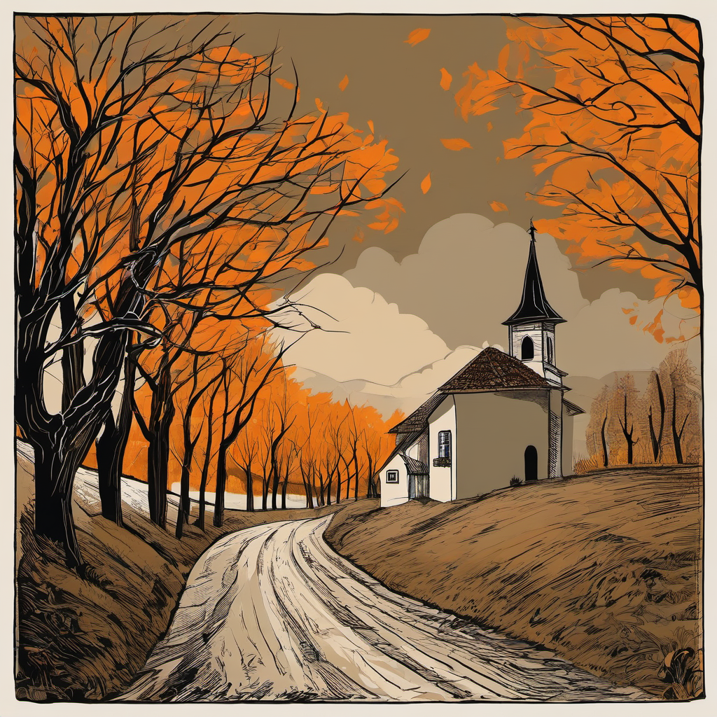 kostel svatého Martina (Čáslavice) – autumn