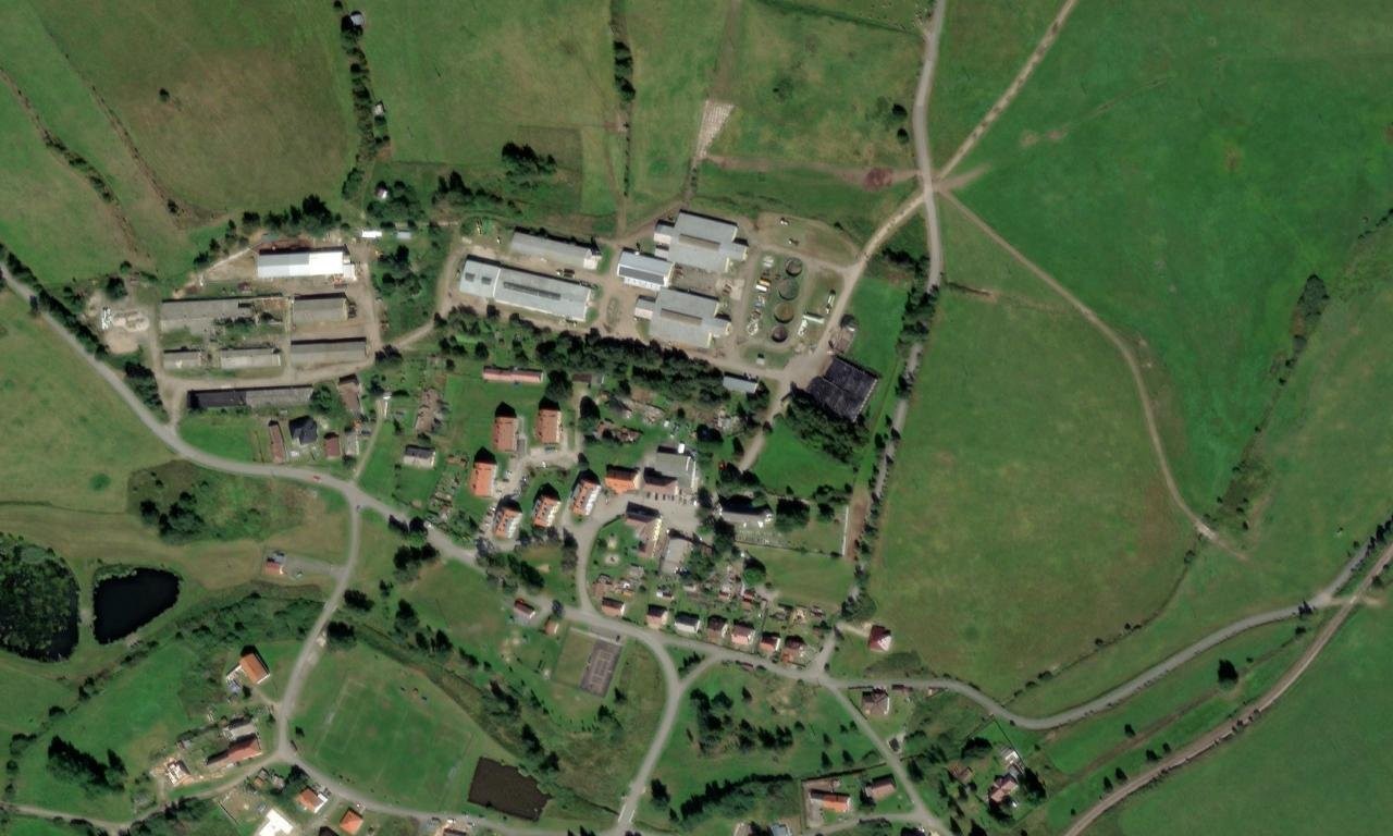Kostel svatého Víta (Zbytiny) – letecký pohled
