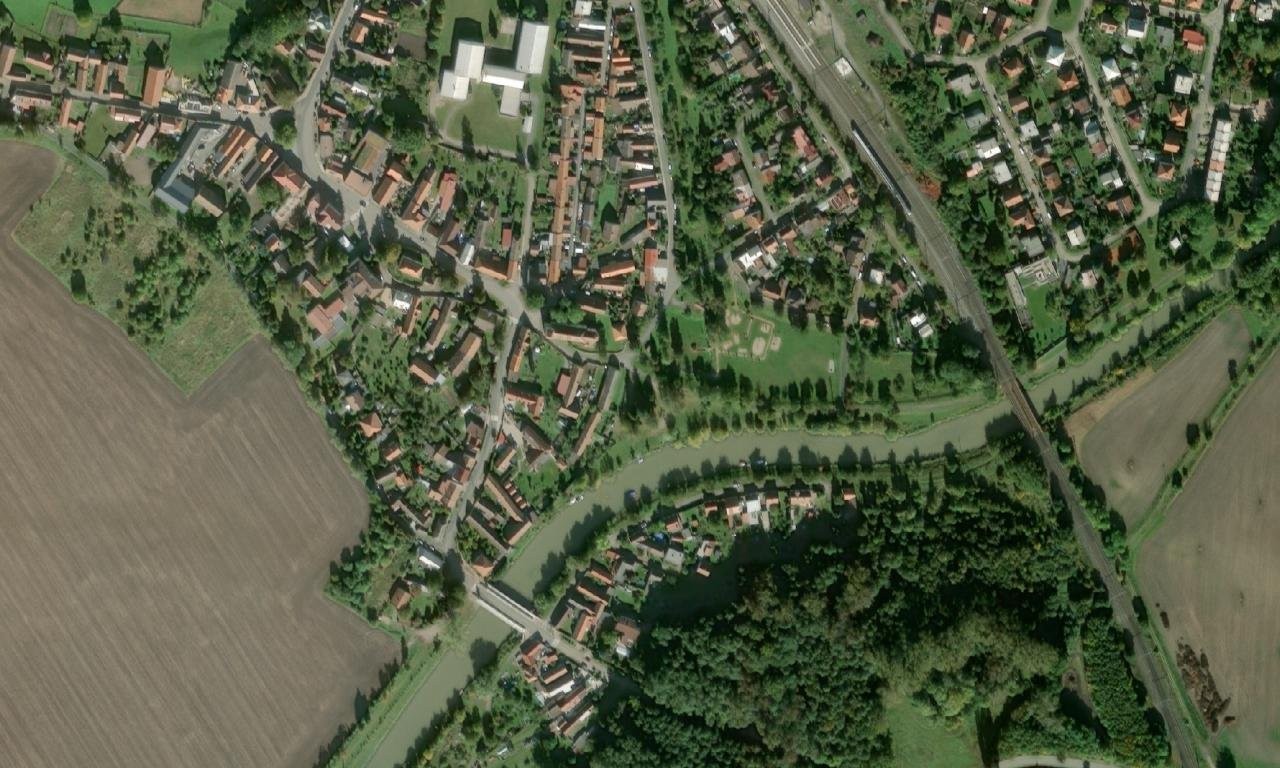 Kostel svatého Vojtěcha (Libice nad Cidlinou) – letecký pohled