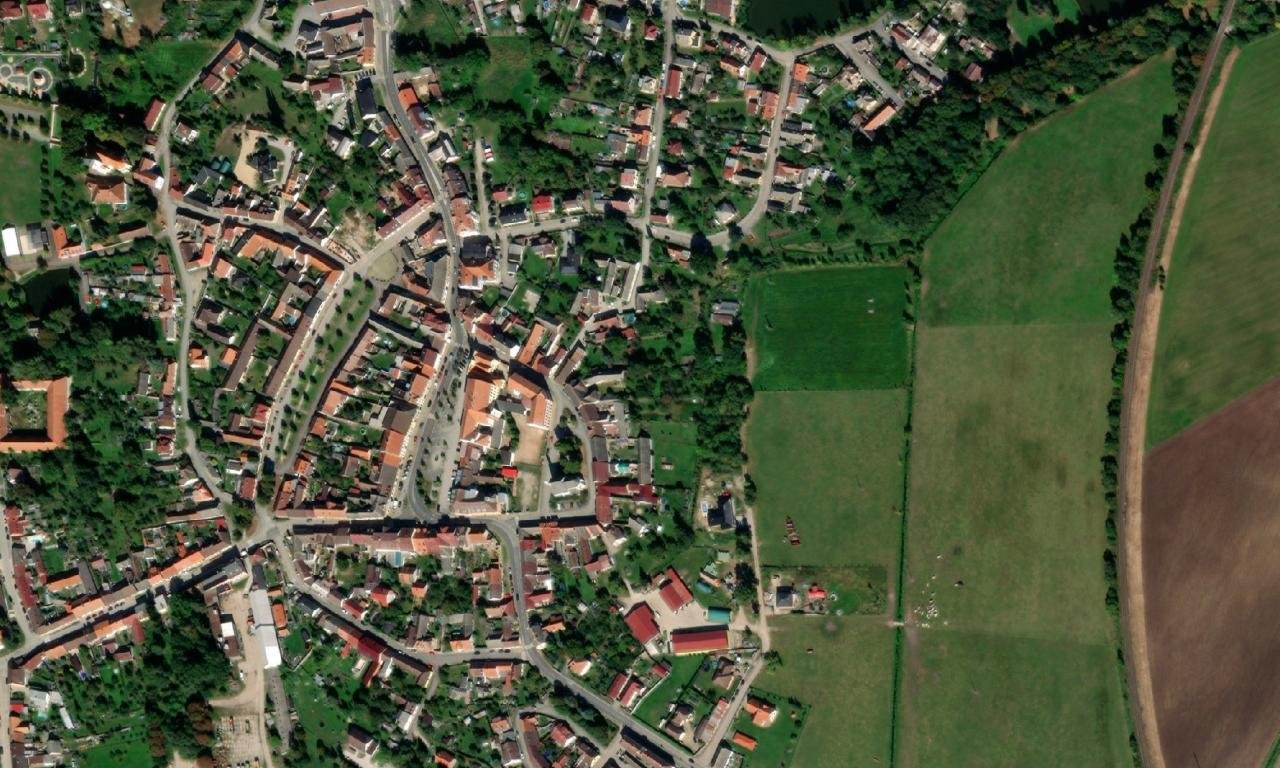 Lomnice nad Lužnicí – letecký pohled