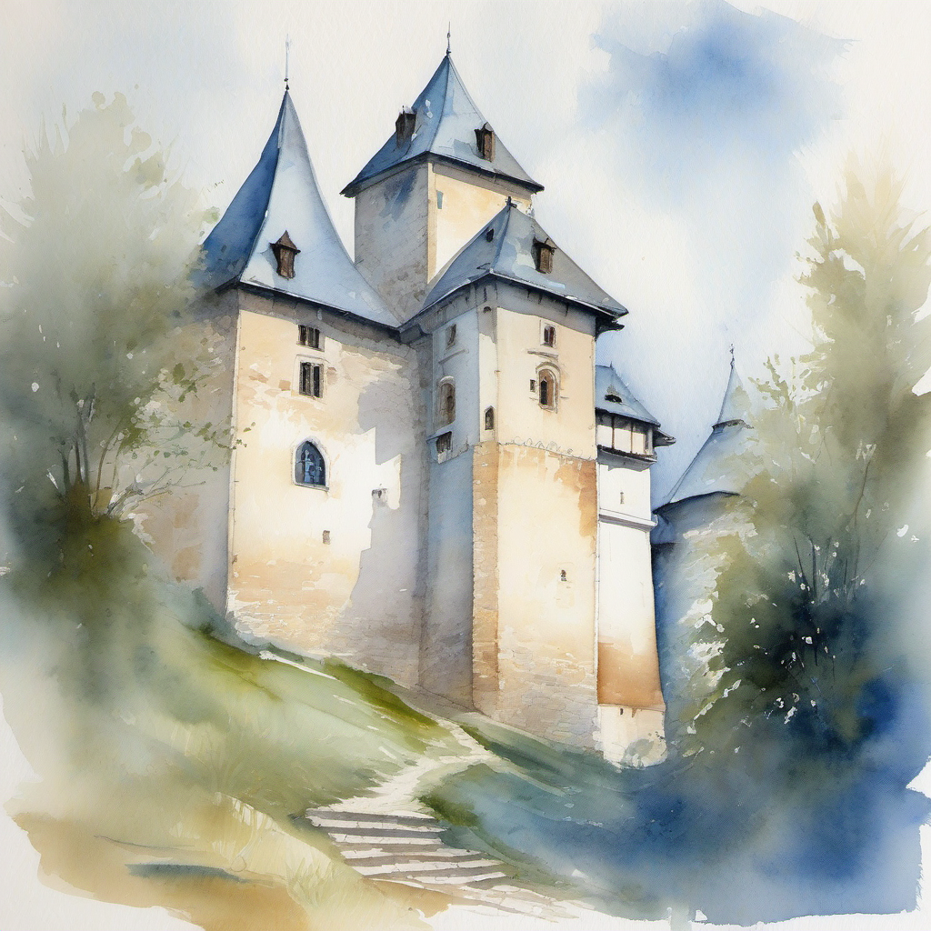 Lomnice nad Lužnicí – akvarel
