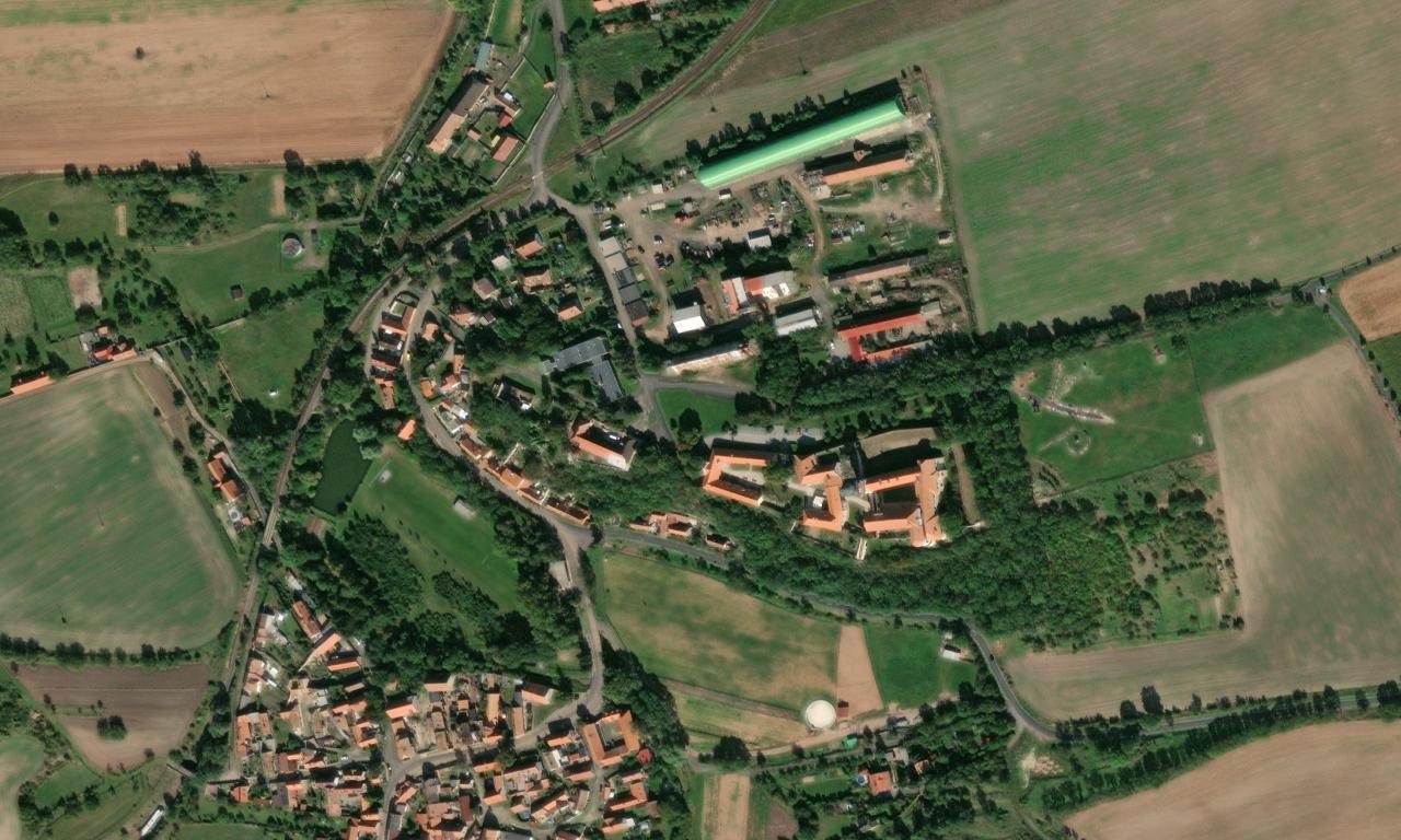 Nový Hrad (Jimlín) – letecký pohled