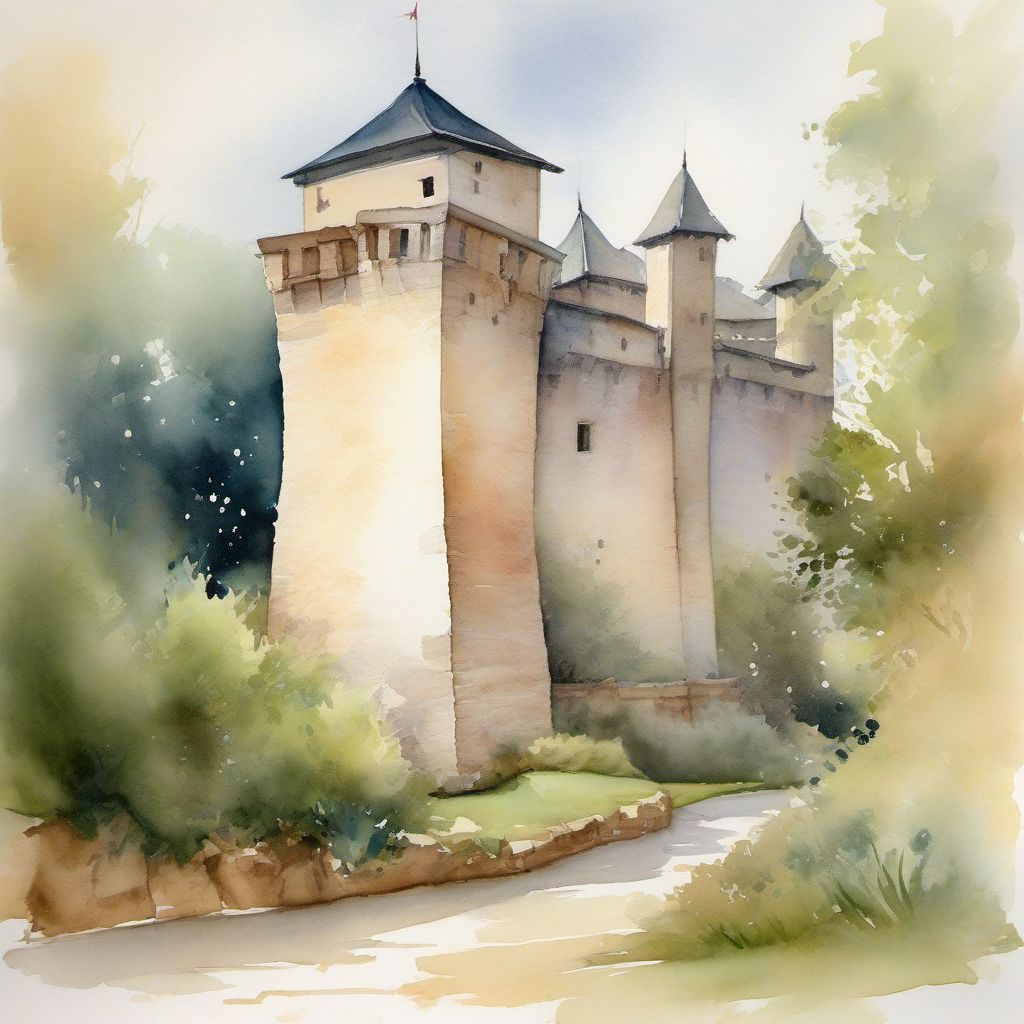 Nový Hrad (Jimlín) – akvarel
