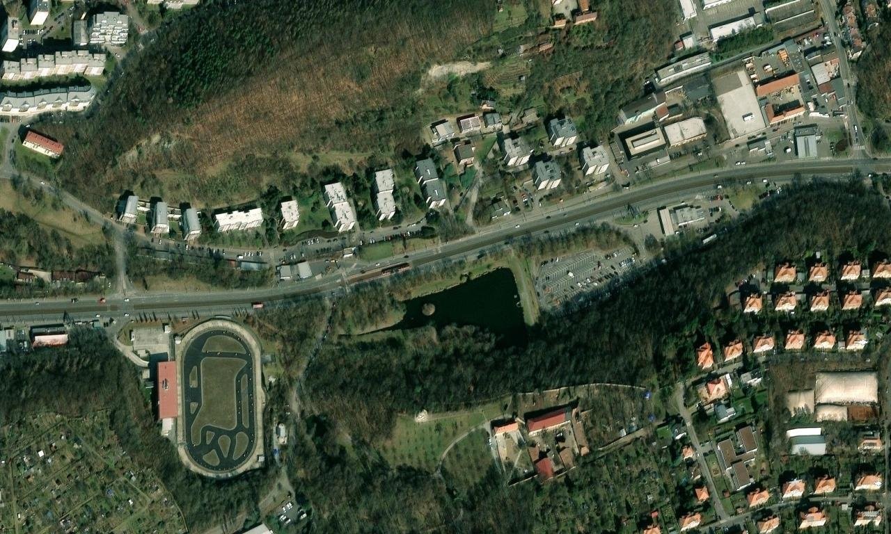 Plzeňská – letecký pohled