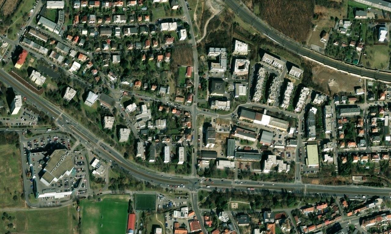 Pražská – letecký pohled