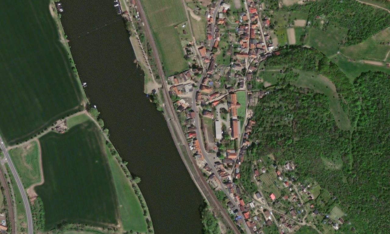Velké Žernoseky – letecký pohled
