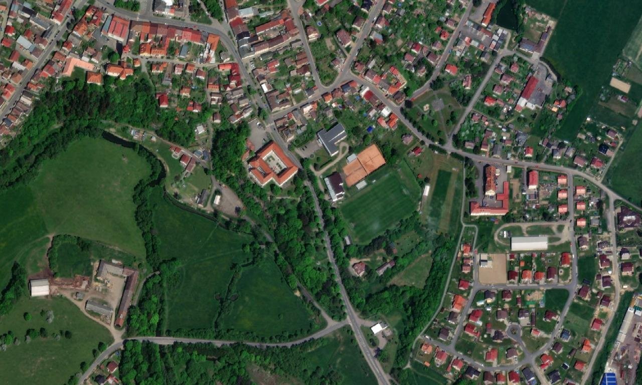 zámek Přibyslav – letecký pohled