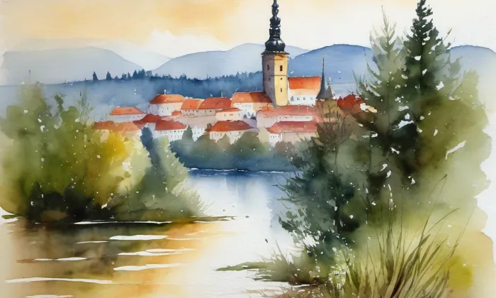 Částkov – akvarel
