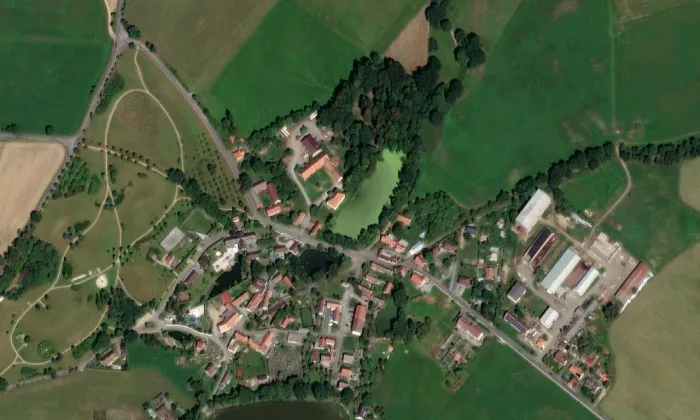 Štětkovice – letecký pohled