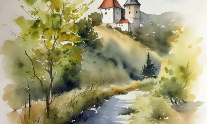 Angerbach – akvarel