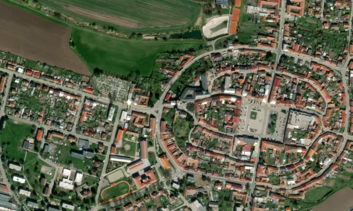 Augustiniánský klášter – letecký pohled