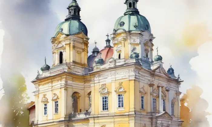 Bazilika Navštívení Panny Marie (Hejnice) – akvarel
