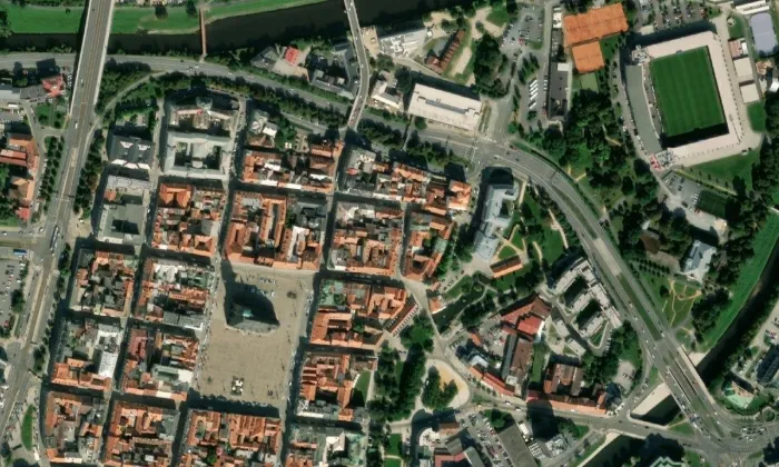 Bezděkovský dům – letecký pohled