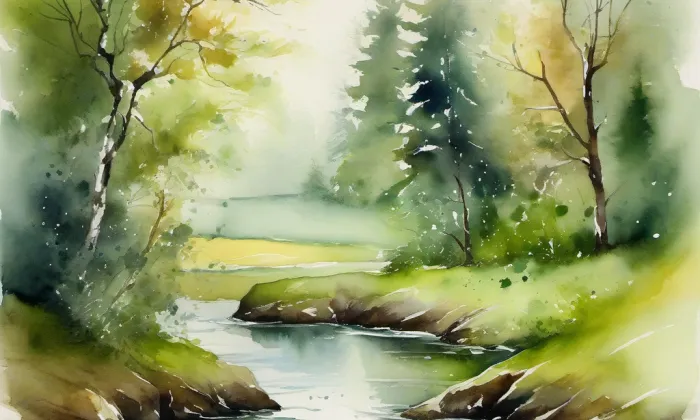 Bohatická rychta – akvarel