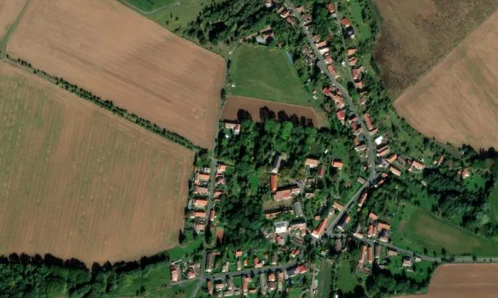 Církvice – letecký pohled