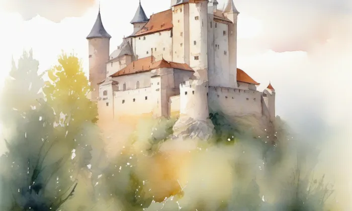 Církvice – akvarel