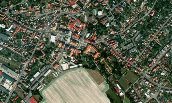 Děkanství – letecký pohled