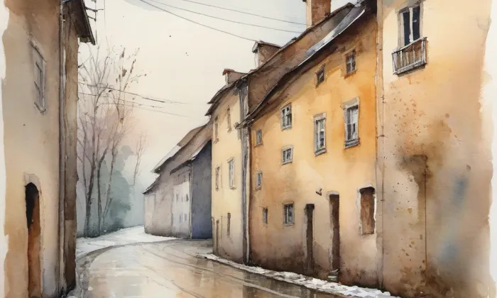 Dolní oblast Vítkovice – akvarel