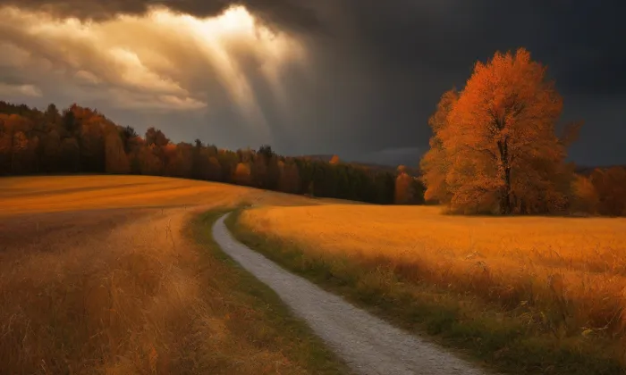 evangelický kostel ve Velké Lhotě – autumn