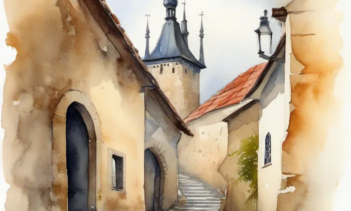 Falštejn – akvarel