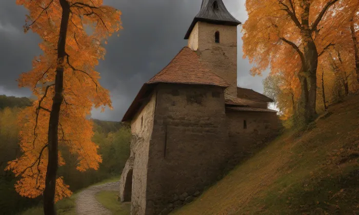 Hřbitovní kaple s hrobkou Thun-Hohensteinů – autumn