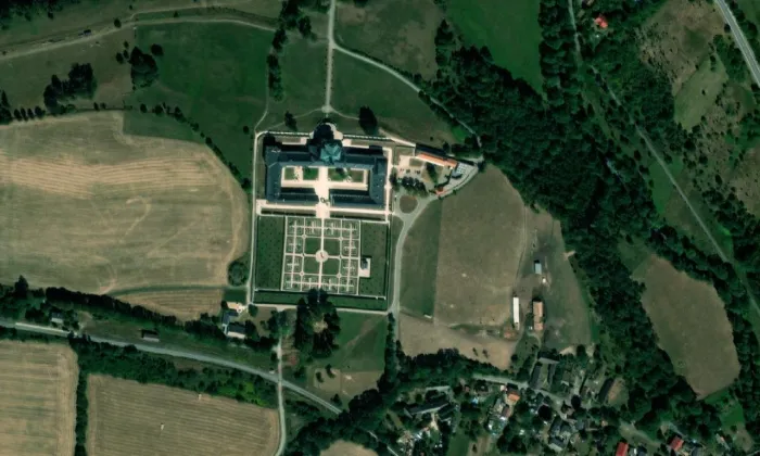 Hospital Kuks – letecký pohled
