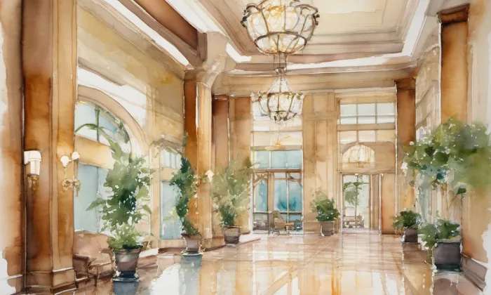 Hotel Kings Court – akvarel