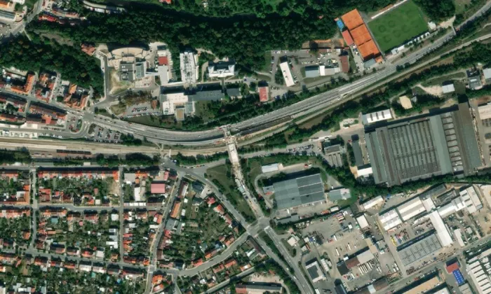 Janáčkovo stromořadí – letecký pohled