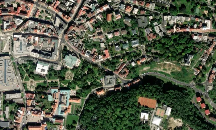 kaple Nalezení svatého Kříže (Teplice) – letecký pohled
