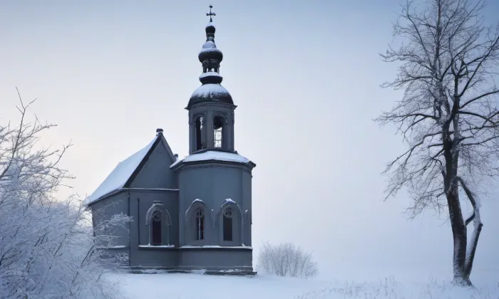kaple Nejsvětější Trojice (Chábory) – winter
