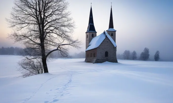 kaple Nejsvětější Trojice (Staré Křečany) – winter