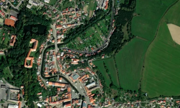 kaple Panny Marie Pomocné (Brtnice) – letecký pohled