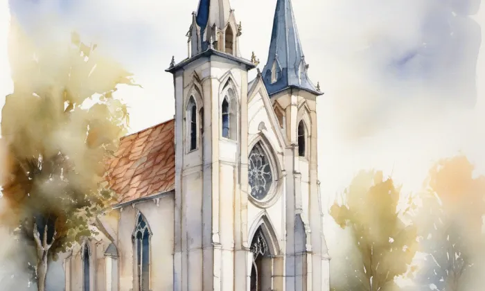 kaple svaté Alžběty (Harrachov) – akvarel