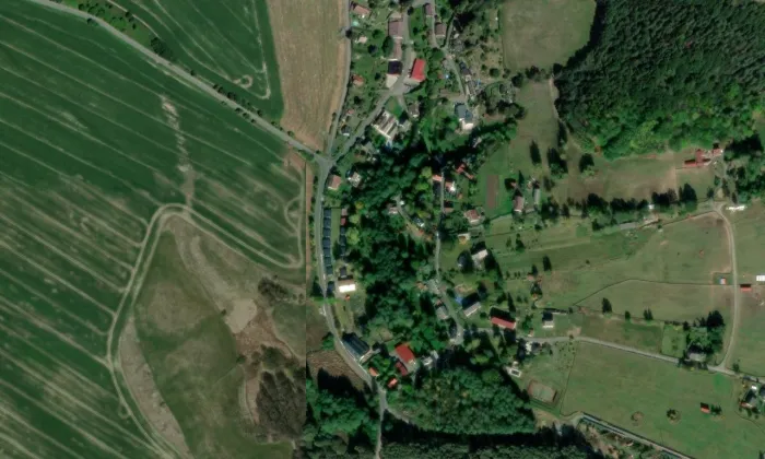 kaple svatého Antonína Paduánského (Radvanec) – letecký pohled