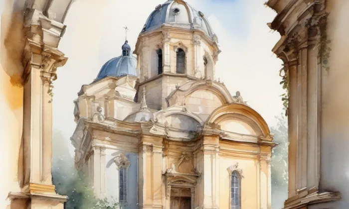 kaple svatého Františka z Assisi (Lovosice) – akvarel