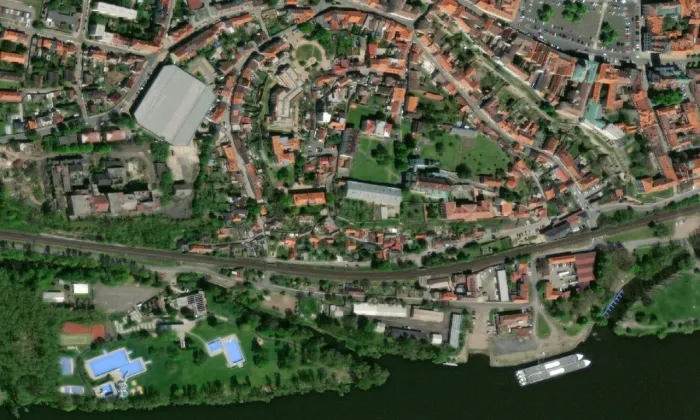 Katedrála svatého Štěpána – letecký pohled