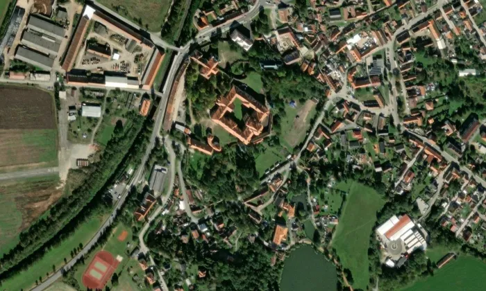 Klášter Chotěšov – letecký pohled